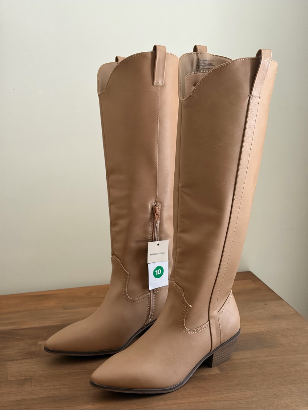 NWT Universal Thread Sommer Tall Cowboy Boots Light Brown Tan Size 10 New